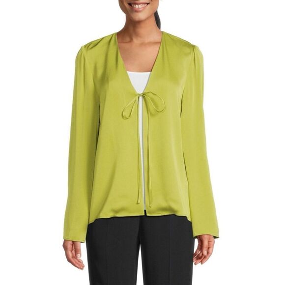 Jason Wu Satin Tye Front Blouse in Green Tea nWT Size 8 - Picture 1 of 8